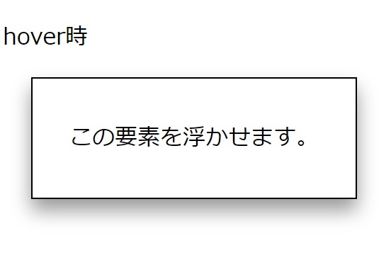 hover時に浮いた要素